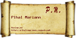 Plhal Mariann névjegykártya