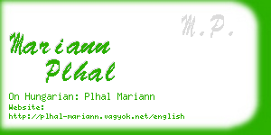 mariann plhal business card